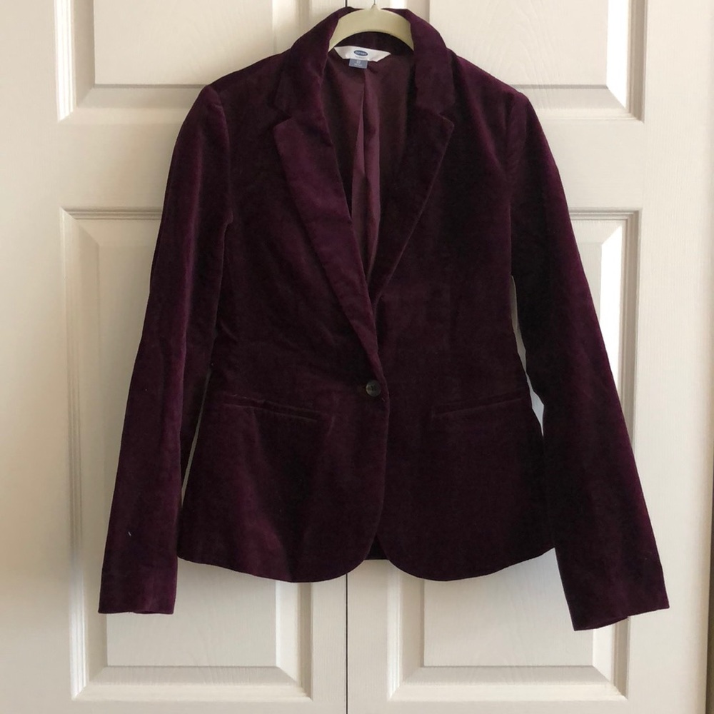 NWT Old Navy purple velvet blazer